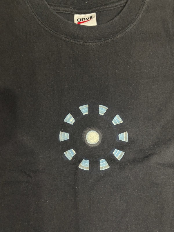 VNTG 2008 Anvil Iron Man Arc Reactor Marvel Movie Promo Graphic Black T Shirt XL