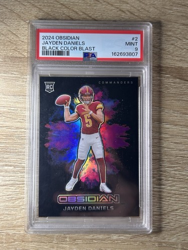 Jayden Daniels #2 2024 Panini Obsidian Black Color Blast card