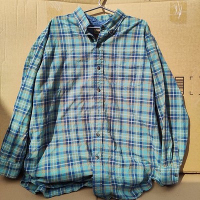 CE Schmidt Workwear Shirt Men s 2XLT Tall Green Plaid 100% Cotton 