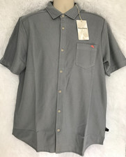 Tommy Bahama B T Supima Cotton Blend Emfielder Shirt Men's Size XLT Iced Slate