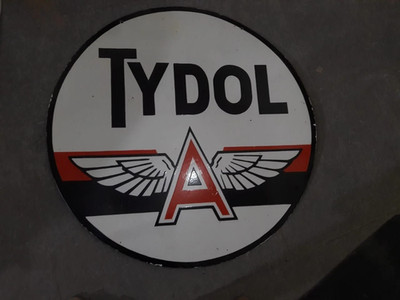 PORCELIAN TYDOL ENAMEL SIGN SIZE 30X30 INCHES DOUBLE SIDED