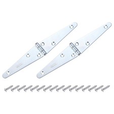 2Pcs Strap Hinges, 4 Inch Shed Door Hinges Gate Hinge with Screws, Silver