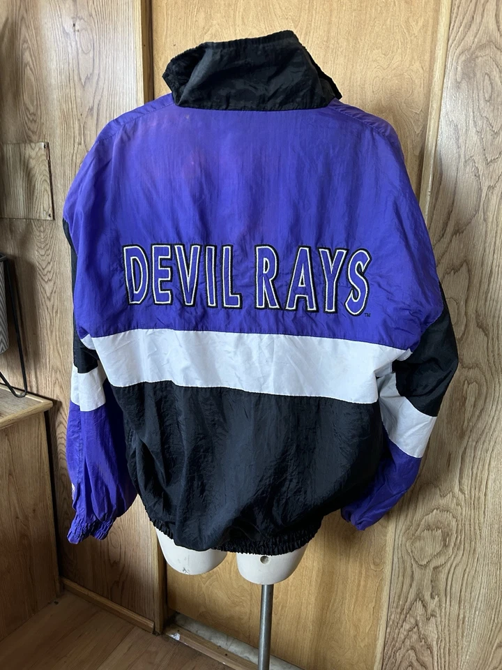 J Logo 7 Tampa Bay Devil Rays Windbreaker Full Zip Jacket Vintage Sz M Bn 220 - Image 3 of 4