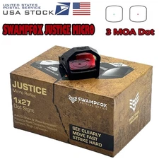 Swampfox Justice Micro 1x27 3MOA Red/Green Dot Optics Reflex Sight RMR Footprint