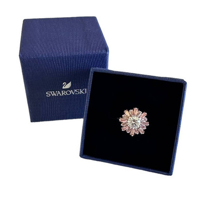 Swarovski Sunshine ring Mixed cuts, Sun, Pink, Rhodium plated 50 / 5