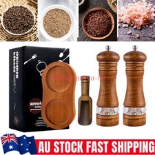 Adjustable Manual Pepper Grinder Wooden Salt Pepper Mill With Ceramic Grinder AU