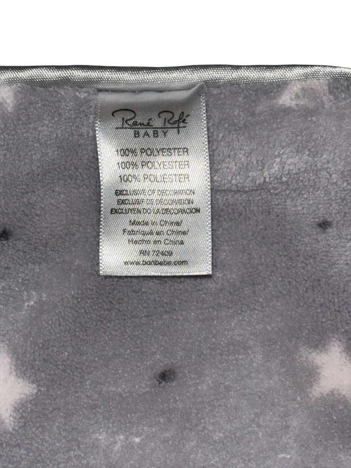 Manta de bebé Rene Rofe de dos lados polar oso de peluche estrellas borde satinado 29x34 Foto 4 de 4
