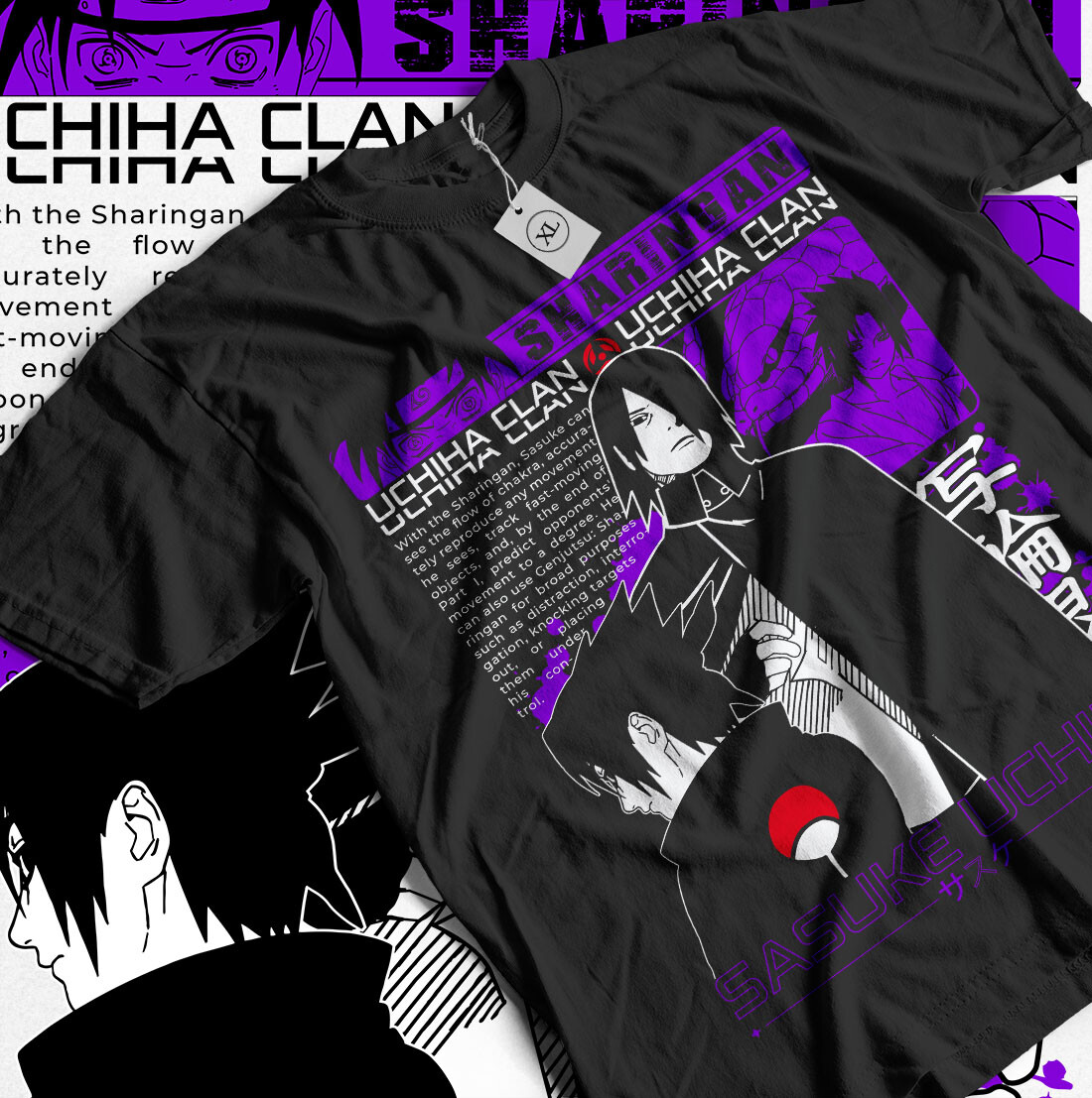Sasuke Uchiha T-Shirt Naruto Jiraya Hinata Itachi Anime Horror