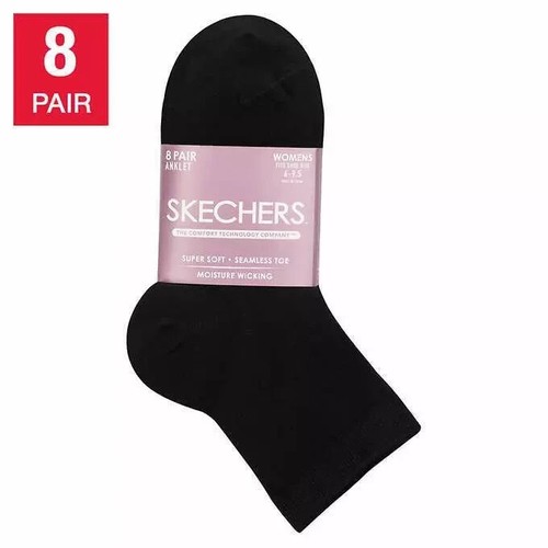 Skechers Ladies' Sock, 8-pair Color:(Black)