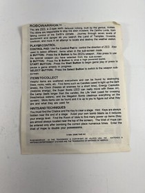 Robo Warrior Nintendo NES Game Only Tested Authentic