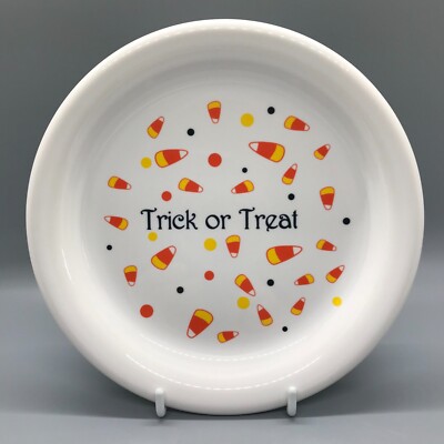 Fiesta Candy Corn Trick or Treat Appetizer Plate in White | Fiestaware Halloween