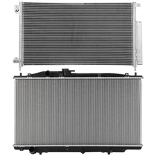 Aluminum Radiator & A/C Air Conditioner Condenser Kit for 2003-2007 Honda Accord