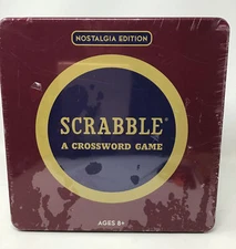 W.S. Game Company Boardgame Nostalgia Tin Scrabble SW (BRAND NEW) Scratched Box