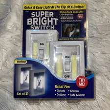 Super Bright Switch Wireless Peel and Stick LED Lights 2 pack, White