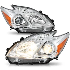 For 2012-2015 Toyota Prius Headlights Headlamps Halogen Type Pair Set LH+RH