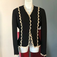 Moschino Cheap And Chic Black Scallop Women's six-button blazer Size It 44