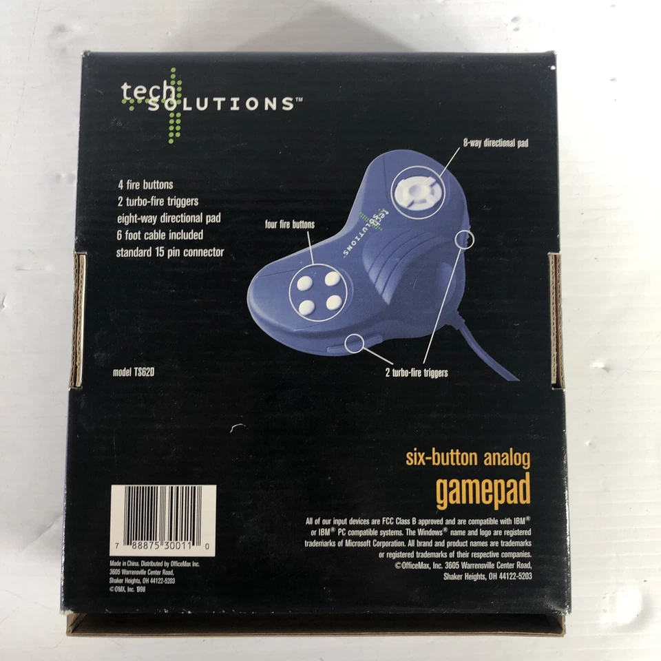 Tech Solutions Six-Button Analog Gamepad Model TS62D IBM PC-AT - Image 2 of 4