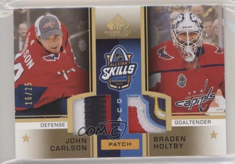 2020-21 UD SP GAME-USED JOHN CARLSON & BRADEN HOLTBY SKILLS DUAL