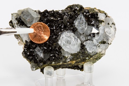 Green Epidote and Quartz Crystal Cluster Hakkari Turkey 98mm 312g H2107 - Picture 2 of 13