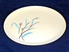 STETSON Oval SERVING PLATTER WindFlower hand painted Retro 13.75"