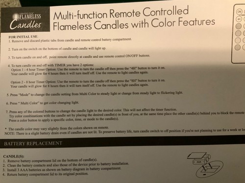 Flameless Candles Remote Controlled Color Changing set of 3 - Picture 5 of 8
