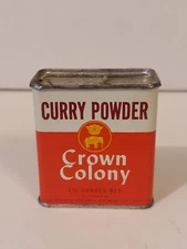 Crown Colony Brand 1957 Curry Powder Spice Tin