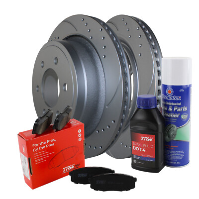 Rear Brake Kit 348mm 6 Lugs Rotors TRW Pro Ceramic Pads For Ford F-150 2012-2019