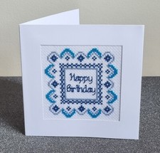 Birthday Card - Cross Stitch Kit - Blue