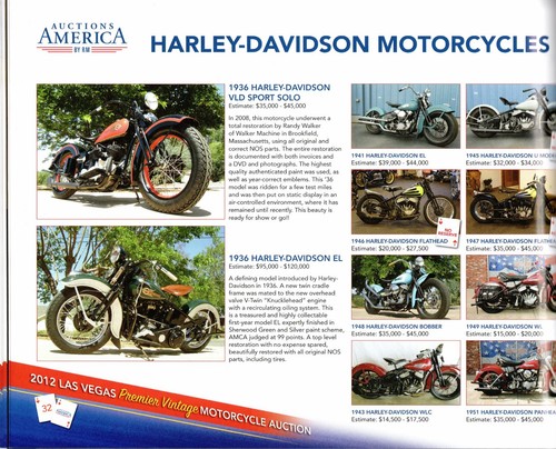 Auctions America Las Vegas Premier Vintage Motorcycle Auction 2012 Brochure - Picture 3 of 4