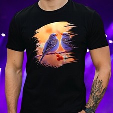 Herren T-Shirt Zebrafinken Vogel Motiv Baumwolle Größe XS bis 5XL