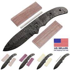 Damascus Knife Making Kit - Huntsman - 8 Handle Options - DIY Blade Kit