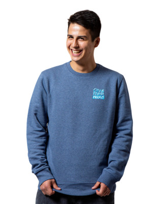 Sweatshirt Stanley/Stella Grau Blau Slim Stick Logo Bio Baumwolle Pullover