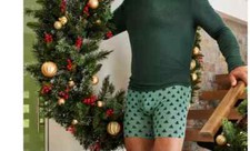 NWOT Tommy John Cool Cotton 4" Boxer Briefs Underwear Christmas Tree Men's