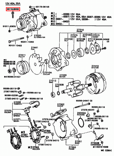 Genuine Toyota Coaster HZB36 HZB31 HZB30 1HZ 4.2 Diesel Alternator Bolt - Picture 8 of 10