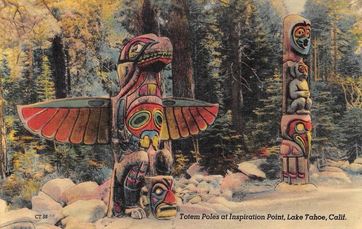 Vintage Chippewa Indian Boot Display Advertising Totem Pole