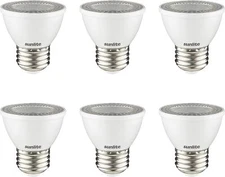 Diodesy PAR16 Recessed Spotlight Bulb Short 7W E26 Base 3000K Warm White 6 Pack