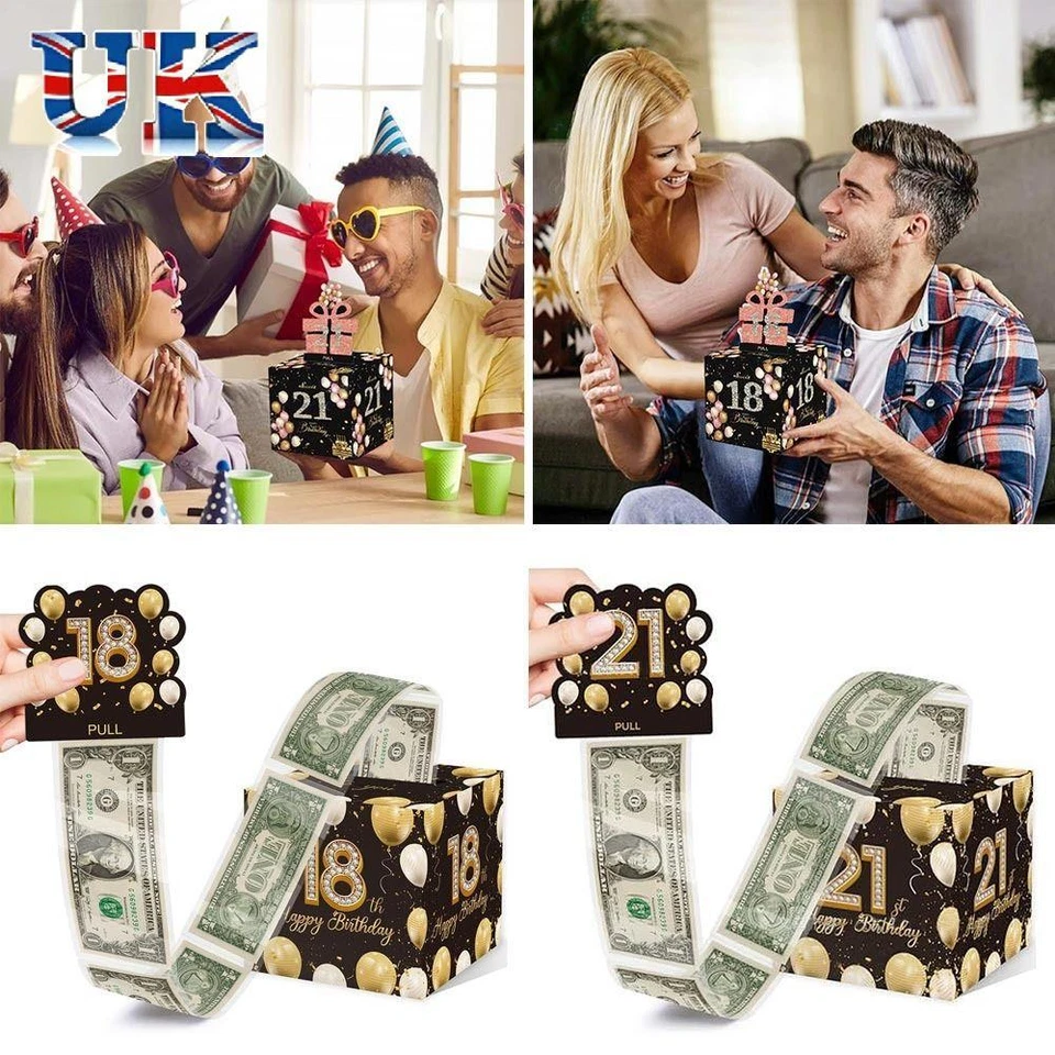 16th 18th 21st Birthday Money Box Paper Money Gift Boxes Party