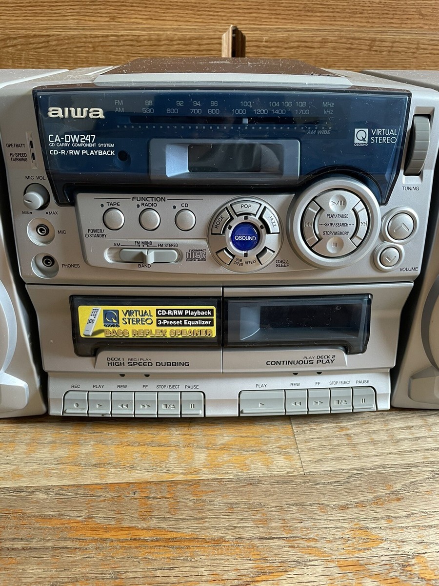 Aiwa CA-DW247U Carry Component System with CD Player/ Dual Tape
