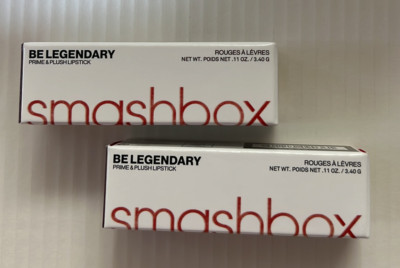 Lot of 2 Smasbox Prime Lipstick in Caffeinate Be Legendary Plush  0.11Oz 