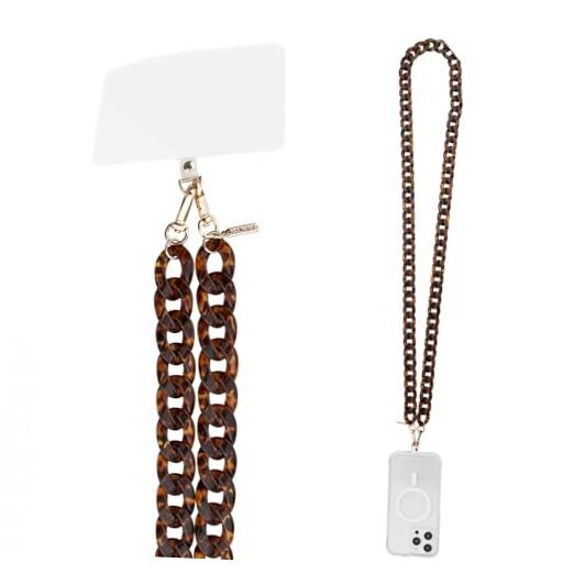 Universal Hands-Free Tortoiseshell Crossbody Phone Lanyard for All Phones