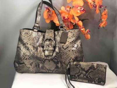 COACH Soho Python Embossed Exotic Faux Leather Shoulder Bag +