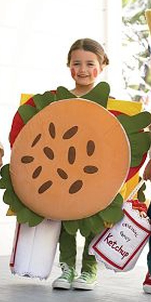 POTTERY BARN KIDS HAMBURGER CHEESEBURGER COSTUME 2-3/4-6/7-8