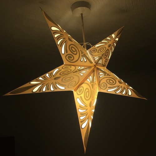 Decorative Paper Star Lampshade Light Hanging Lamp Festive Christmas Lantern - Picture 87 of 179