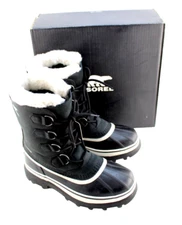 New SOREL Caribou Size 9 Black Waterproof for Heavy Snow Women Boots MSRP $225