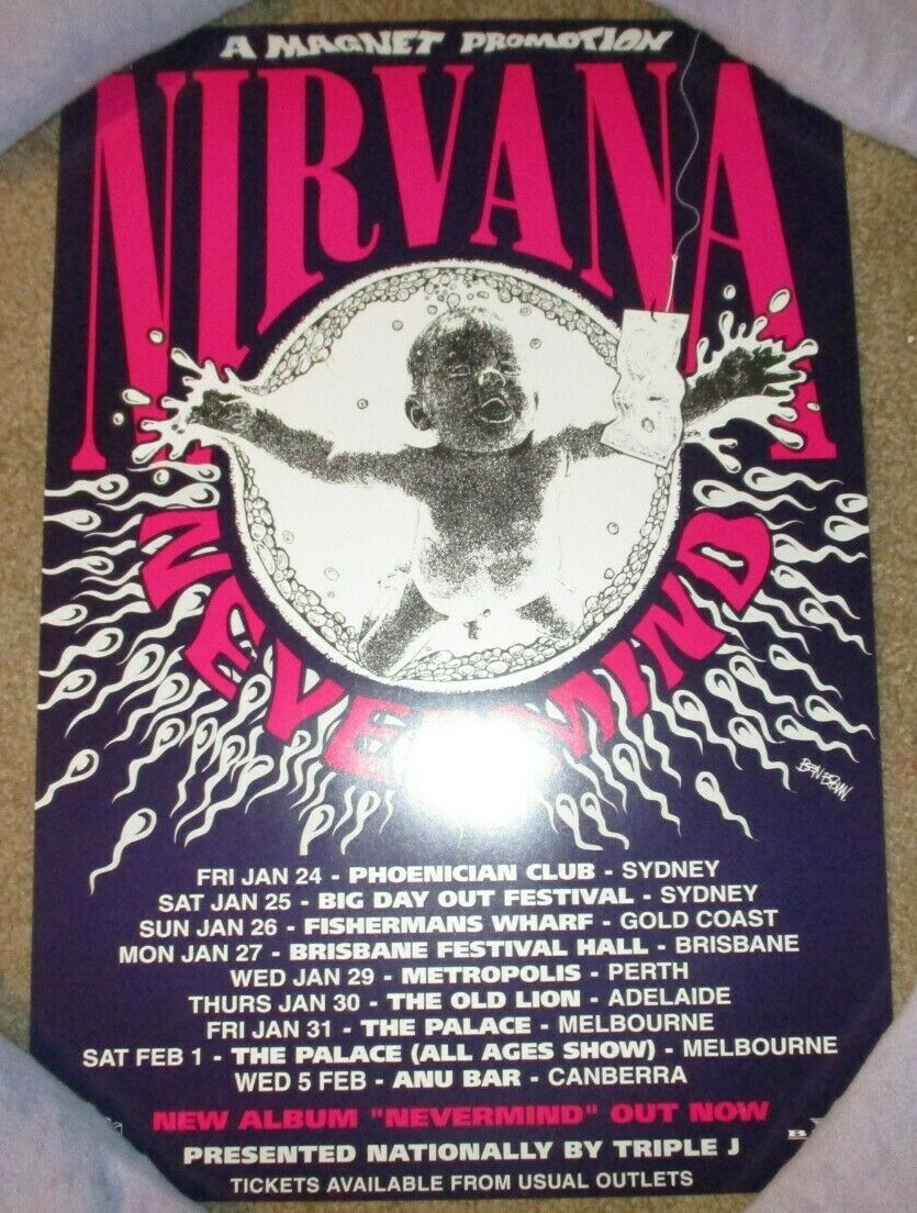 NIRVANA concert gig poster AUSTRALIA 1992 Re-Issue Ben Brown H | eBay