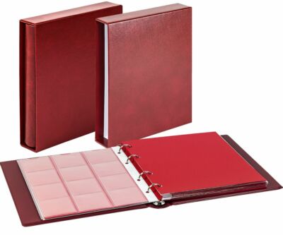 Lindner 1106E W Coin Album Karat CLASSIC + Cassette Red 10 Coin Sheets MIX