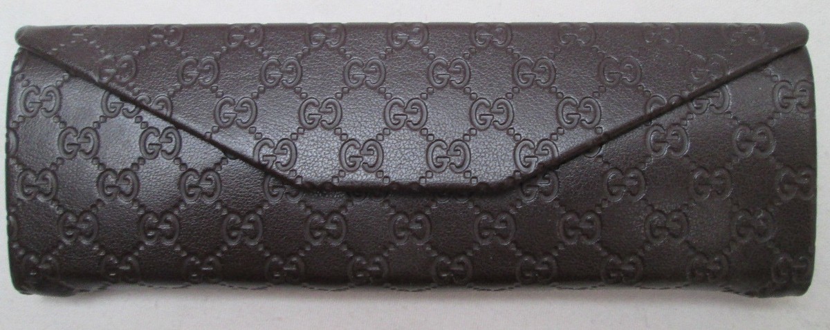Joli ETUI A petite LUNETTE rigide pliable GUCCI cuir TBEG vintage