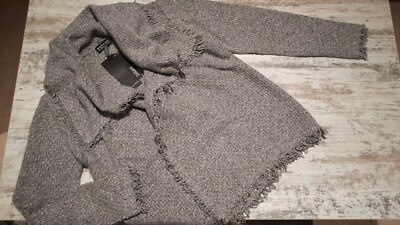 Repeat Silver Edition Strickjacke Gr. 40 mit Kaschmir, grau Melange 