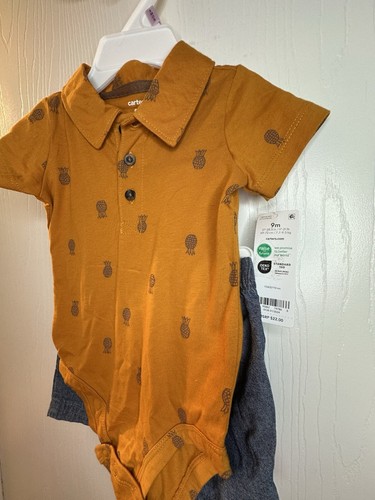 Body due pezzi Carters nuovo con etichette pantaloncini primavera estate autunno outfit bambino ragazzo 9m - Foto 5 di 6