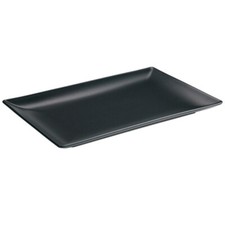 Midnight Rectangular Coupe Plates Black 30 x 20cm - Pack of 6 | Stoneware Plates